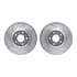 7512-67057 by DYNAMIC FRICTION COMPANY - Rotors-Drilled & Slotted-Silver w/ 5000 Advanced Brake Pads Incl Hdw