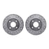 7512-67059 by DYNAMIC FRICTION COMPANY - Rotors-Drilled & Slotted-Silver w/ 5000 Advanced Brake Pads Incl Hdw