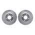 7512-67063 by DYNAMIC FRICTION COMPANY - Rotors-Drilled & Slotted-Silver w/ 5000 Advanced Brake Pads Incl Hdw