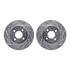 7512-67072 by DYNAMIC FRICTION COMPANY - Rotors-Drilled & Slotted-Silver w/ 5000 Advanced Brake Pads Incl Hdw