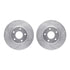 7512-67081 by DYNAMIC FRICTION COMPANY - Rotors-Drilled & Slotted-Silver w/ 5000 Advanced Brake Pads Incl Hdw