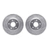 7512-67073 by DYNAMIC FRICTION COMPANY - Rotors-Drilled & Slotted-Silver w/ 5000 Advanced Brake Pads Incl Hdw