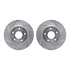 7512-67096 by DYNAMIC FRICTION COMPANY - Rotors-Drilled & Slotted-Silver w/ 5000 Advanced Brake Pads Incl Hdw