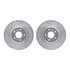 7512-67105 by DYNAMIC FRICTION COMPANY - Brake Rotor - Dimpled & Slotted - Silver w/5000 Brake Pads & HW Kit