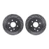 7512-67110 by DYNAMIC FRICTION COMPANY - Brake Rotor - Dimpled & Slotted - Silver w/5000 Brake Pads & HW Kit