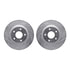 7512-67114 by DYNAMIC FRICTION COMPANY - Rotors-Drilled & Slotted-Silver w/ 5000 Advanced Brake Pads Incl Hdw