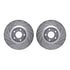 7512-67117 by DYNAMIC FRICTION COMPANY - Brake Rotor - Dimpled & Slotted - Silver w/5000 Brake Pads & HW Kit
