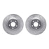 7512-67125 by DYNAMIC FRICTION COMPANY - Brake Rotor - Dimpled & Slotted - Silver w/5000 Brake Pads & HW Kit