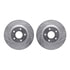 7512-67130 by DYNAMIC FRICTION COMPANY - Brake Rotor - Dimpled & Slotted - Silver w/5000 Brake Pads & HW Kit