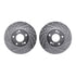 7512-67135 by DYNAMIC FRICTION COMPANY - Rotors-Drilled & Slotted-Silver w/ 5000 Advanced Brake Pads Incl Hdw