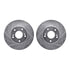 7512-67134 by DYNAMIC FRICTION COMPANY - Rotors-Drilled & Slotted-Silver w/ 5000 Advanced Brake Pads Incl Hdw
