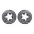 7512-67193 by DYNAMIC FRICTION COMPANY - Rotors-Drilled & Slotted-Silver w/ 5000 Advanced Brake Pads Incl Hdw