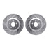 7512-68015 by DYNAMIC FRICTION COMPANY - Brake Rotor - Dimpled & Slotted - Silver w/5000 Brake Pads & HW Kit