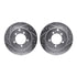 7512-72027 by DYNAMIC FRICTION COMPANY - Rotors-Drilled & Slotted-Silver w/ 5000 Advanced Brake Pads Incl Hdw