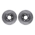 7512-72068 by DYNAMIC FRICTION COMPANY - Brake Rotor - Dimpled & Slotted - Silver w/5000 Brake Pads & HW Kit