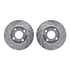 7512-73008 by DYNAMIC FRICTION COMPANY - Rotors-Drilled & Slotted-Silver w/ 5000 Advanced Brake Pads Incl Hdw