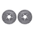 7512-73042 by DYNAMIC FRICTION COMPANY - Rotors-Drilled & Slotted-Silver w/ 5000 Advanced Brake Pads Incl Hdw