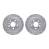 7512-73043 by DYNAMIC FRICTION COMPANY - Rotors-Drilled & Slotted-Silver w/ 5000 Advanced Brake Pads Incl Hdw