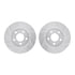 7512-73049 by DYNAMIC FRICTION COMPANY - Rotors-Drilled & Slotted-Silver w/ 5000 Advanced Brake Pads Incl Hdw