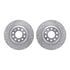 7512-73051 by DYNAMIC FRICTION COMPANY - Rotors-Drilled & Slotted-Silver w/ 5000 Advanced Brake Pads Incl Hdw