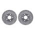 7512-73062 by DYNAMIC FRICTION COMPANY - Rotors-Drilled & Slotted-Silver w/ 5000 Advanced Brake Pads Incl Hdw