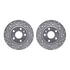 7512-73061 by DYNAMIC FRICTION COMPANY - Rotors-Drilled & Slotted-Silver w/ 5000 Advanced Brake Pads Incl Hdw