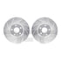 7512-73072 by DYNAMIC FRICTION COMPANY - Rotors-Drilled & Slotted-Silver w/ 5000 Advanced Brake Pads Incl Hdw