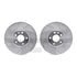 7512-73077 by DYNAMIC FRICTION COMPANY - Brake Rotor - Dimpled & Slotted - Silver w/5000 Brake Pads & HW Kit