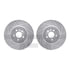 7512-73211 by DYNAMIC FRICTION COMPANY - Rotors-Drilled & Slotted-Silver w/ 5000 Advanced Brake Pads Incl Hdw