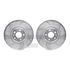 7512-73407 by DYNAMIC FRICTION COMPANY - Rotors-Drilled & Slotted-Silver w/ 5000 Advanced Brake Pads Incl Hdw