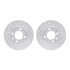 7512-74003 by DYNAMIC FRICTION COMPANY - Rotors-Drilled & Slotted-Silver w/ 5000 Advanced Brake Pads Incl Hdw