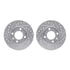 7512-74002 by DYNAMIC FRICTION COMPANY - Rotors-Drilled & Slotted-Silver w/ 5000 Advanced Brake Pads Incl Hdw