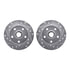 7512-74014 by DYNAMIC FRICTION COMPANY - Rotors-Drilled & Slotted-Silver w/ 5000 Advanced Brake Pads Incl Hdw