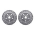 7512-74015 by DYNAMIC FRICTION COMPANY - Rotors-Drilled & Slotted-Silver w/ 5000 Advanced Brake Pads Incl Hdw