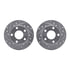 7512-74023 by DYNAMIC FRICTION COMPANY - Rotors-Drilled & Slotted-Silver w/ 5000 Advanced Brake Pads Incl Hdw