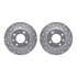 7512-74024 by DYNAMIC FRICTION COMPANY - Brake Rotor - Drilled & Slotted - Silver w/5000 Brake Pads & HW Kit