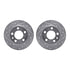 7512-74032 by DYNAMIC FRICTION COMPANY - Rotors-Drilled & Slotted-Silver w/ 5000 Advanced Brake Pads Incl Hdw