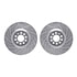 7512-74043 by DYNAMIC FRICTION COMPANY - Rotors-Drilled & Slotted-Silver w/ 5000 Advanced Brake Pads Incl Hdw