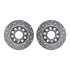 7512-74053 by DYNAMIC FRICTION COMPANY - Rotors-Drilled & Slotted-Silver w/ 5000 Advanced Brake Pads Incl Hdw