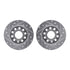 7512-74052 by DYNAMIC FRICTION COMPANY - Rotors-Drilled & Slotted-Silver w/ 5000 Advanced Brake Pads Incl Hdw