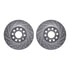 7512-74054 by DYNAMIC FRICTION COMPANY - Rotors-Drilled & Slotted-Silver w/ 5000 Advanced Brake Pads Incl Hdw