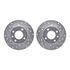 7512-74079 by DYNAMIC FRICTION COMPANY - Rotors-Drilled & Slotted-Silver w/ 5000 Advanced Brake Pads Incl Hdw