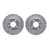 7512-74082 by DYNAMIC FRICTION COMPANY - Rotors-Drilled & Slotted-Silver w/ 5000 Advanced Brake Pads Incl Hdw