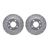 7512-74083 by DYNAMIC FRICTION COMPANY - Rotors-Drilled & Slotted-Silver w/ 5000 Advanced Brake Pads Incl Hdw