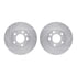 7512-74096 by DYNAMIC FRICTION COMPANY - Rotors-Drilled & Slotted-Silver w/ 5000 Advanced Brake Pads Incl Hdw