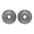 7512-74106 by DYNAMIC FRICTION COMPANY - Rotors-Drilled & Slotted-Silver w/ 5000 Advanced Brake Pads Incl Hdw