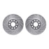 7512-74105 by DYNAMIC FRICTION COMPANY - Rotors-Drilled & Slotted-Silver w/ 5000 Advanced Brake Pads Incl Hdw