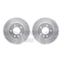 7512-74115 by DYNAMIC FRICTION COMPANY - Rotors-Drilled & Slotted-Silver w/ 5000 Advanced Brake Pads Incl Hdw