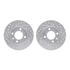 7512-74119 by DYNAMIC FRICTION COMPANY - Rotors-Drilled & Slotted-Silver w/ 5000 Advanced Brake Pads Incl Hdw