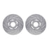 7512-75002 by DYNAMIC FRICTION COMPANY - Rotors-Drilled & Slotted-Silver w/ 5000 Advanced Brake Pads Incl Hdw